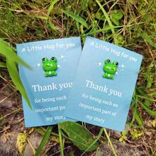 1/2/5 Pcs Mini Cute Resin Frog Decorated Hug Greeting Card, Inspiring Greeting Card With Mini Frog Inspirational Gift Suitable For New Year's Gift And Valentine's Day Gift For Colleagues And Family - Multicolor - View 6