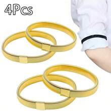 1pc/2pcs/4pcs Metal Spring Stretch Bracelet, Shirt Sleeve Holder, Clothing Decor Strap, Unisex - Gold/Silver/Black Back To School - Multicolor - View 22
