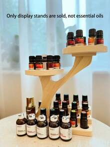 1 pieza Estante de madera para exhibir aceites esenciales, organizador de esmalte de uñas, estante de almacenamiento de maquillaje, soporte liviano de lujo para aceites de 15ML, estante de exhibición de varios niveles para el escritorio, estante para esmalte de uñas, estante para macetas de plantas suculentas, organizador decorativo