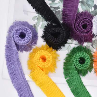 2,5 cm wielokolorowa koronkowa lamówka z małymi frędzlami, ręcznie robione materiały do majsterkowania na ubrania, torby i inne projekty