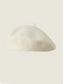 1件装女士贝雷帽秋冬韩版淑女南瓜贝雷帽休闲保暖羊毛帽百搭日系复古艺术家画家帽 - 彩色 - 查看 10