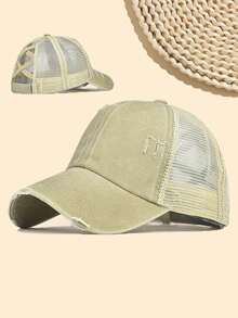 1 Stück Mehrfarbige Sportliche Klassische Pferdeschwanz Baseballkappe, Vintage Abgenutzte Mesh Trucker Kappe, Atmungsaktive Verstellbare Dad Cap, Geeignet für Frauen und Mädchen zum Tragen bei Outdoor-Sportarten