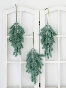 1 pièce/25 pièces 28 têtes 63 cm Branches artificielles de pin à aiguilles vertes. Accessoires d'aiguilles de pin artificiels pour plantes suspendues à l'extérieur. Plante factice pour décoration de Noël intérieure et extérieure, décoration de pièce, mariage, vase, salle à manger, chambre à coucher