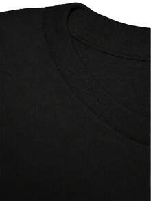 Navy Blue Men's T-Shirt Made Of 100% Cotton With Skull And Headphone Graphic Print - Edgy Gothic Style, Regular Fit, Casual T-Shirt, Micro-Stretch Knit Fabric, Breathable Comfort For All Seasons, Machine Washable Crew Neck Short-Sleeve Shirt For Casual Wear. - 黑色 - 查看 3