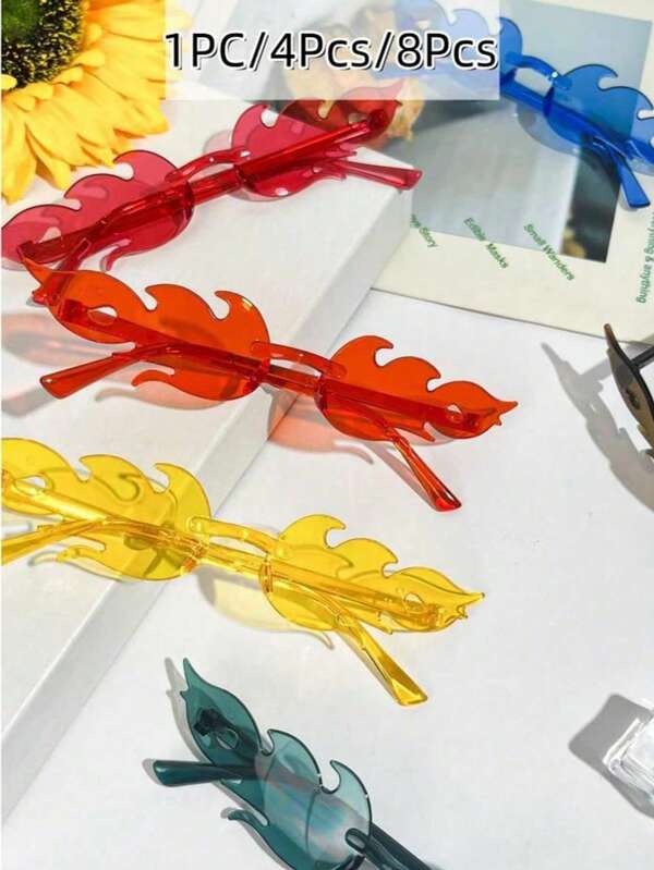 1/4/8 Stücke farbenfrohe, rahmenlose, transparente Candy-Farbbrille, geeignet für Pool-/Strandpartys, Sommerfeste, Geburtstagsfeiern, Karneval, Spaßaktivitäten oder Partybegünstigungen (Zufallsfarbe), Valentinstag, Weihnachtsparty-Accessoires, Frohes Neues Jahr