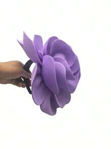 1pc Exaggerated Large Rose Flower Headpiece Fascinator Hat Women Wedding, Tea Party Hair Accessories, Kentucky Derby Bridal Hair Accessories, Luxury Headpieces Yellow Headband Halloween Rave Hair Accessories, Gifts