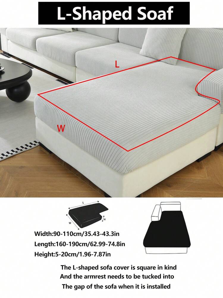 1件装弹力沙发套，防滑全覆盖沙发座套，四季皆宜，加厚面料，可机洗，防尘，宠物友好，装饰性沙发保护套，可调节尺寸，适用于转角沙发、卧室、办公室、客厅，1/2/3/4人座。 - 淺灰色 - 查看 18