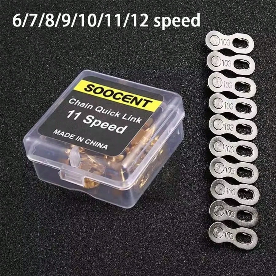 5 pares de conectores de eslabones de cadena de bicicleta, botones mágicos, enlaces maestros rápidos de velocidad para bicicleta de montaña 6/7/8/9/10/11/12 velocidades