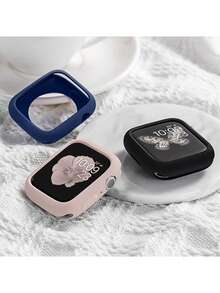 38/40/41/42/44/45/46/49毫米软硅胶镂空保护壳，兼容 Series Ultra/SE/11/10/9/8/7/6/5/4/3/2/1，黑色 - 鏤空黑色(無手錶) - 查看 5