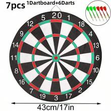 Dart Board Set, 4/6 Soft Tip Darts, Hangable - Dart Game Set, Indoor/Outdoor Relaxation Activities, Ideal For Competition And Gaming, Games For Family And Friends, Relieves Eye Strain
