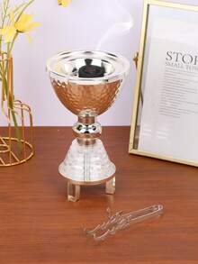 1 Pc/1 Set Luxury Silver Metal Incense Burner/Incense Holder, Wedding Reception Table Setting Accessories,It Can Be Used As An Aromatherapy Diffuser, Aromatherapy Burner, Used In Home Decoration, Bedroom, Living Room (As A Centerpiece), Office, Yoga Place And Party, Creating An Elegant Atmosphere.