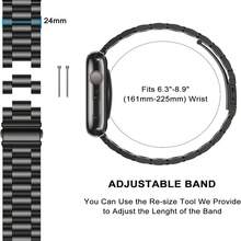 1pc Women's And Men's AppleWatch Band Bracelets Replaceable Strap Wristband, Stainless Steel Adjustable Quick Release Waterproof Breathable Bracelet Smartwatch Accessories For Mother's Day,Father's Day,Holiday Gifts For Men And Women - Silver - View 6