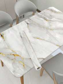 1 Roll Marble Pattern Self-Adhesive Wallpaper, Waterproof Beige Marble Texture, Suitable For Desktops, Offices, Kitchens - Multicolor - View 8