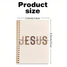 1pc 5.5x8.3in With 50 Sheets 100page Jesus - Centered Spiritual Spiral Notebook Writing Notebook Diary NoteBook Bible Verse Office Stationery School Supplies Birthday Christmas Notebook Perfect Gifts - 1pc - View 2