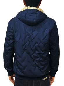Men's Jacket, Thermal Lined Thick Hooded Coat, Casual Everyday, Vacation, Outdoor, Hiking, Running, Fitness Sports Wear,Fleece - Navy Blue - View 7