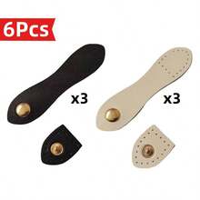 2/6/8Pcs Adjustable Snap Purse Locks - Faux Leather Sew-On Closures With Assorted Color Buttons For Handbags & Clutches