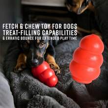 Medium Classic Dog Toy - Grab And Chew Toy Suitable For Medium Dogs, Stuffed With Treats, Asymmetrical Bounce To Extend Play Time, Durable Natural Rubber Material, Medium Dog Toy | Geometric Pattern Toy | Rubber Dog Toy