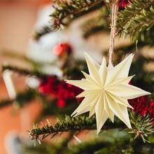 3 Stück Weihnachtsbaum Stern Ornamente, Weihnachtsdekoration Zubehör, Papier Stern Ornamente, geeignet für Weihnachtsbaum Dekoration und Heim Dekoration. Weihnachtsdekoration Raumdekoration Winter