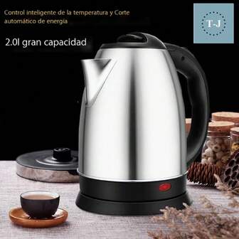 Hervidor de agua eléctrico de 2 litros,Hervidor Eléctrico de Acero Inoxidable  Protección contra Ebullición en Seco y Función de Agua Caliente Instantánea para Café