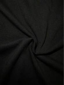 Navy Blue Men's T-Shirt Made Of 100% Cotton With Skull And Headphone Graphic Print - Edgy Gothic Style, Regular Fit, Casual T-Shirt, Micro-Stretch Knit Fabric, Breathable Comfort For All Seasons, Machine Washable Crew Neck Short-Sleeve Shirt For Casual Wear. - 黑色 - 查看 5