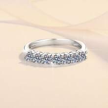 KAHOOT Anillo de moissanita de 2ct/4ct de plata de ley 925, unisex, adecuado como anillo de pareja para fiestas, viajes, San Valentín, Año Nuevo, viene con caja de regalo - 271 - Ver 3