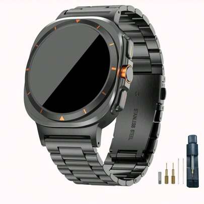 1 قطعة متوافقة مع حزام ساعة سامسونج جالكسي واتش ألترا 47 مم (2024-2025)، حزام معدني من الفولاذ المقاوم للصدأ فاخر، أحزمة جالكسي واتش ألترا 7 للرجال والنساء