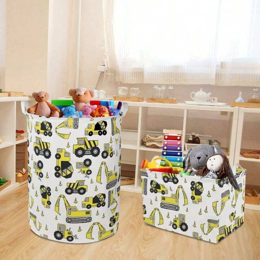 1pc, Home Multi-Functional Storage Basket, Foldable Basket For Dirty Clothes (Can Be Used As Laundry Hamper), Also Serves As Toy Box & Storage Bucket, Space-Saving Foldable Design For Multiple Scenarios, Facilitates Home Storage, Suitable For Clothing Storage, Toy Organization, Clutter Storage, Space Optimization - Yellow - View 1