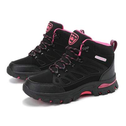 STARNOVO 1 Pair Women's Outdoor Leather Hiking Boots, Women's Mountain Sports Shoes For Hiking, Camping, Trekking, Climbing, Thick Sole High-Top Women Lace-Up Mountaineering Boots