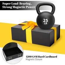 Schwarze Geschenkbox 11''x7.2''x3.5'', glänzende magnetische Geschenkbox mit Deckel für Geschenke, enthält 1-1/2'' verbreitertes Band, Einlagepapier, Karte für Weihnachten, Valentinstag, Hochzeit, Geburtstag