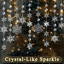 Ornement suspendu en flocon de neige transparent fait main, décorations de Noël en acrylique en forme de flocon de neige, ornements suspendus en cristal de flocon de neige faits à la main, convient pour le sapin de Noël, les mariages, les fêtes de Noël d'hiver