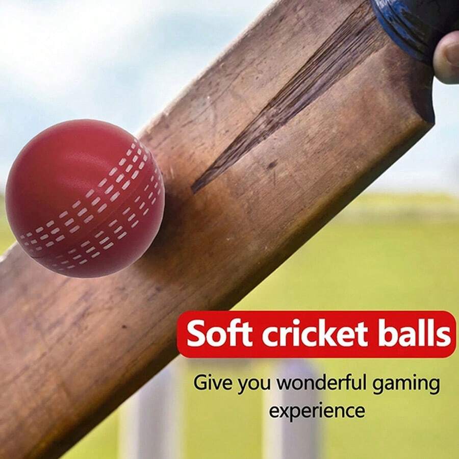 1pc 6.3CM Elastic Cricket Ball For Training And Practice, With Traditional Stitching, Suitable For Players Of All Ages
