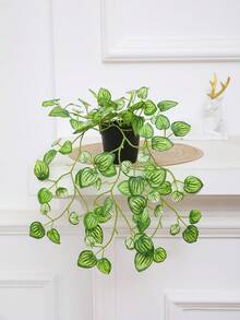 1 Stück 30CM(H) künstliche Fake Pflanze künstlicher Efeu in Topf, mit schwarzem Blumentopf, für Zuhause, Badezimmer Wandregal, Bücherregal, Innen- und Außendekoration, Valentinstag Geschenk, hervorragende Geschenkwahl