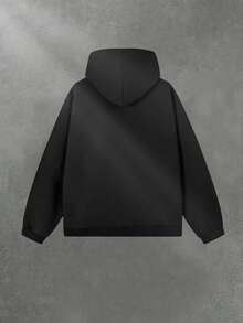 In Draco We Trust   Fashion Men's Casual Long-Sleeved Hooded Pullover Sweatshirt (250g Polyester) Is Suitable For Outdoor Sports And Is An Ideal Choice For Autumn And Winter Printing - 黑色 - 查看 2