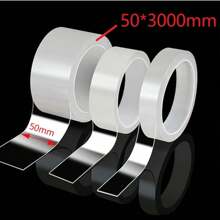 1 件超强双面胶带，高粘性双面胶带，不留残留物，无孔丙烯酸透明胶带，防水钩环，可水洗和可重复使用的防水透明双面胶带，适用于厨房、浴室、家居、婚礼装饰和汽车贴纸。