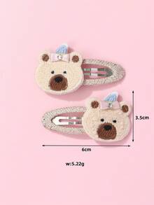 2pcs/Set Cute Rabbit & Cherry Blossom Cloud Design Hair Clips, Suitable For Girls' Daily Hairstyle Decoration - Multicolor - View 9