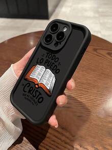 1pc Black Book Design Personalized TPU Shockproof Phone Case, Compatible With IPhone 16, 15, 14, 13, 12, 11 Pro Max, Series - Multicolor - View 3