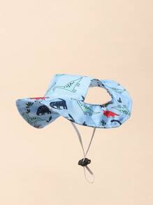 1pc Cute Polyester Wind-Resistant Sun Hat, Ear-Exposed Design, Anti-Shedding, Adjustable Sun Protection, Suitable For Small Pet Dogs To Wear Outdoors All Year Round - Pink - View 6