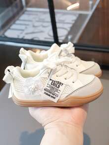 1 par de zapatos planos deportivos con estampado floral lindos y de moda para niñas, cómodos y duraderos para todas las estaciones - Beis - Ver 2