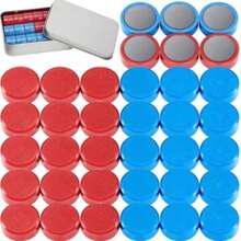 20/50/80pcs Round Refrigerator Magnets, Blue & Red Strong Whiteboard Magnets, Suitable For Office, Cork Board, Bulletin Board, Planning Board, School, Postcards, With Iron Box, Diameter: 20mm, Thickness: 8mm - Mushroom - View 12