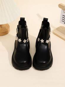 2025 New Fashion Boots, Unisex High-Top Buckle Boots, Girls' Zipper Ankle Boots, Suitable For All Seasons - Black - View 5