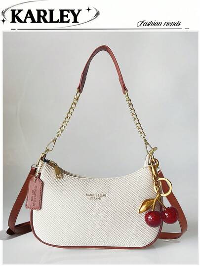 2025 Nouveau sac à bandoulière/sac bandoulière mode classique polyvalent avec décor graphique de lettre, couleur unie, en tissu PU imperméable. Convient pour le shopping, pliable