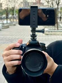 Multifunctional Hot Shoe Mount Phone Clip, Compatible With Mirrorless And DSLR Cameras - Type C - View 1