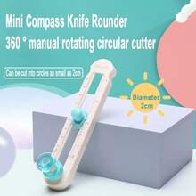 1 pieza Herramienta de corte manual ligera de 360 grados, cortador rotativo hecho a mano, diámetro de corte mínimo 2 cm, diámetro de corte máximo 20 cm