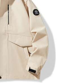 Autumn/Winter Essential Detachable Hooded Jacket, Multi-Pocket Design, Minimalist Outdoor Style, Versatile For Daily Wear, Providing You With A Neat And Fashionable Look