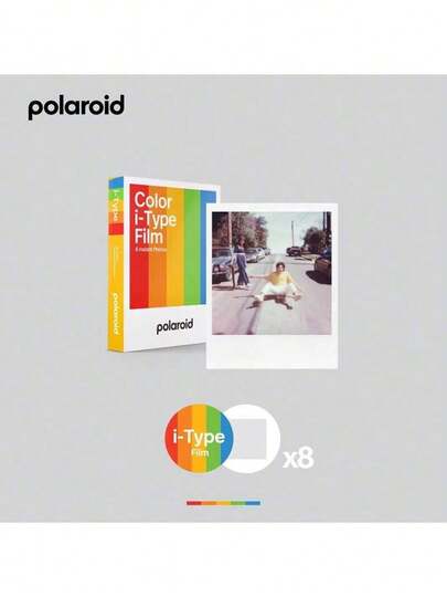  Giấy ảnh i-type retro dành cho máy ảnh Polaroid i-type, giấy ảnh tua nhanh thời gian, đầu ra ổn định, phim như phim nhựa, giấy ảnh i-type màu (khung trắng)