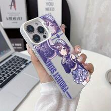 Japanese Online Music Game Cartoon Girl P-Project S-Sekai Phone Case For IPhone 16 16e 15 14 13 12 11 Pro Max X XR XSMAX 8 7 E Plus Color Silver Matte Hard Shell Back Cover Ins Style Fresh Creative Temperament Colorful - Translucent Purple - View 4