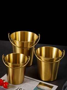 1 件不锈钢冰桶、高品质酒吧用品、香槟桶、迷你炸薯条小吃桶、小型服务桶、不锈钢小吃桶、-Worthy 炸薯条和炸鸡桶、酒吧冰桶、餐厅油炸食品容器冰桶、万圣节和圣诞节派对用品 - 彩色 - 查看 6