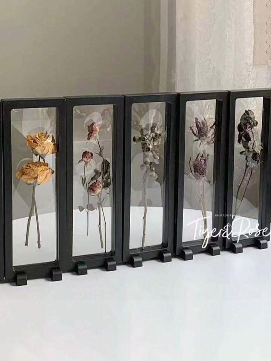 1pc Modern Simple Dried Flower Photo Frame (Plastics)Dried Flower 3D Photo Frames DIY Display Stand Decorative Floating Photo Frame(Not Glass)