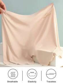 Pantalones cortos sin costuras antirozaduras para mujeres, shorts deslizantes de cintura alta de seda suave, unicolor