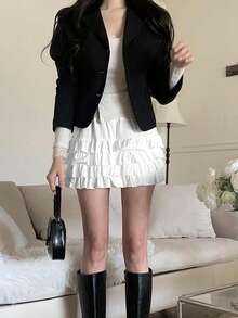 2025 Spring/Summer Layered Design Chic Women's Mini Skirt - White - View 5